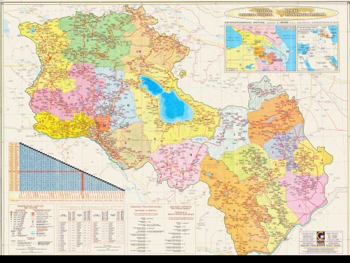 Road Map of Armenia and Nagorny Karabakh