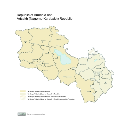 Vector Map of Armenia and Nagorny Karabakh