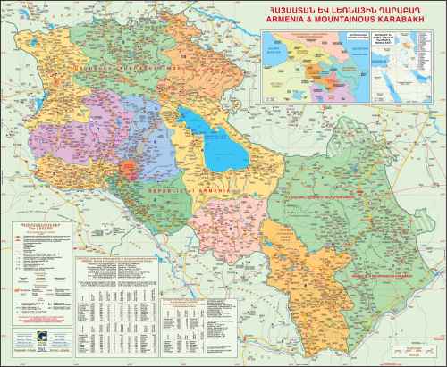 Map of Armenia and Karabakh
