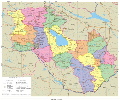 Map of Armenia and Karabakh
