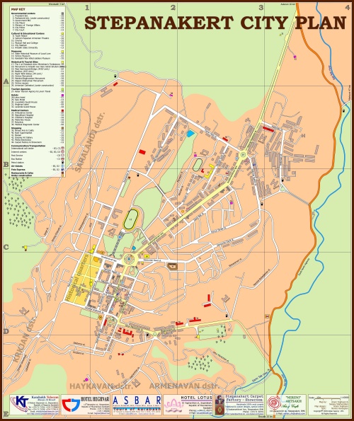 Map of Stepanakert, Nagorny Karabakh